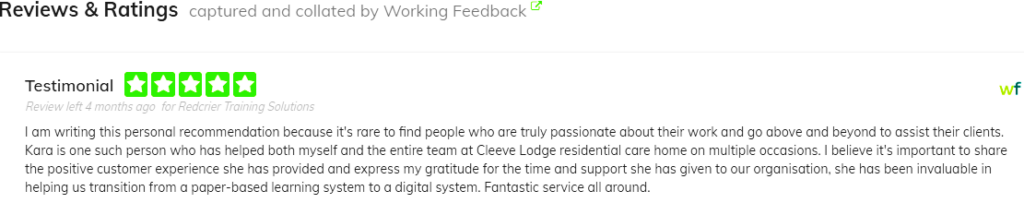 5 Star Customer Review